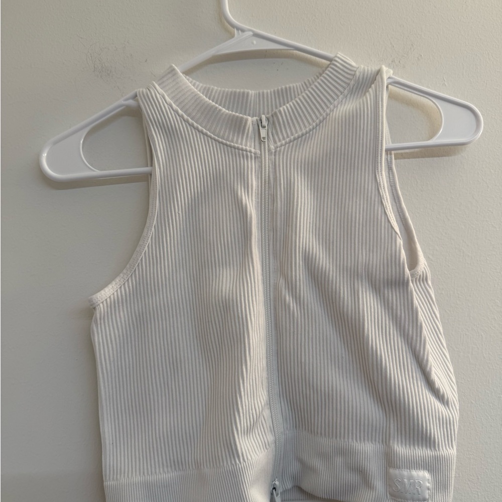 Sommer Ray White Ribbed Tank Top Medium